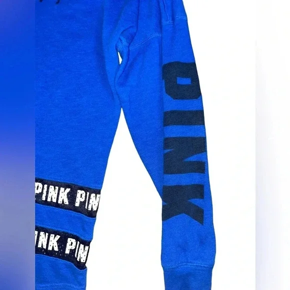 Pink Victoria's Secret Royal Blue Crewneck Sweatshirt Women's Size Small Preppy - Picture 5 of 10